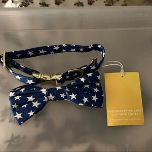 NWT The Foggy Doggy Dog Collar and Bow Tie Size XS (8-11”) Bow Is Removable